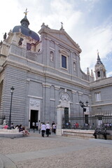 Obraz premium Almudena Cathedral is a Catholic church in Madrid, Spain.