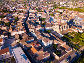 Obraz premium Aerial view of Marmande, France
