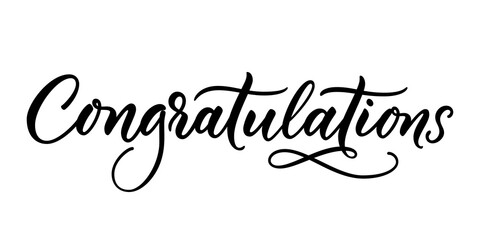 Congratulation calligraphy lettering. Typography handwritten design for banner, greeting cards. Vector illustration