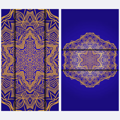 Visit Card Template With Floral Mandala Pattern. Vector Template. Islam, Arabic, Indian, Mexican Ottoman Motifs. Hand Drawn Background.