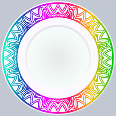 Handdrawn Pattern With Round Floral Ornament. Vector Illustration.