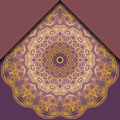 Template Greeting Card, Invitation. Mandala Design. Vector Illustration.