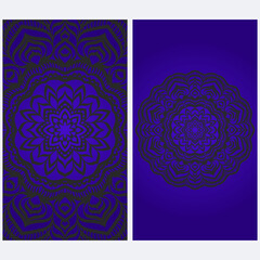 Templates card with mandala design. Vector illustration. For visit card, business, greeting card invitation