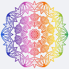 Sacred Oriental Mandala. Color Floral Ornament. Abstract Shapes In Asian Style. Vector Illustration.