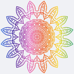 Sacred Oriental Mandala. Color Floral Ornament. Abstract Shapes In Asian Style. Vector Illustration.