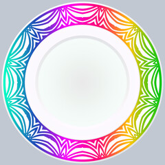 Handdrawn Pattern With Round Floral Ornament. Vector Illustration.