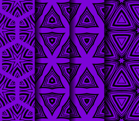 Set of Geometric Pattern. Seamless Texture Color Background. Vector illustration.