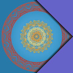 Vintage cards with Floral mandala pattern. Vector template.