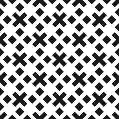 Seamless geometric abstract pattern with elements of crosses and squares - 356587147