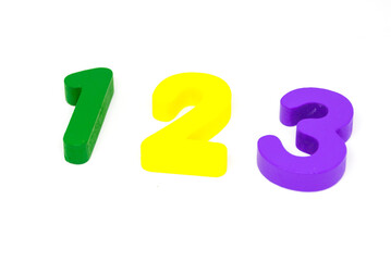 Naklejka premium Numbers toy blocks isolated on white