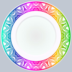 Handdrawn Pattern With Round Floral Ornament. Vector Illustration.