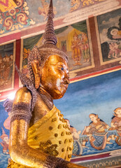 Buddha statue inside Wat Phnom, Phnom Penh, Cambodia