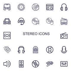 Editable 22 stereo icons for web and mobile
