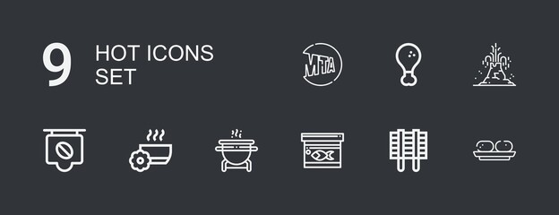 Editable 9 hot icons for web and mobile