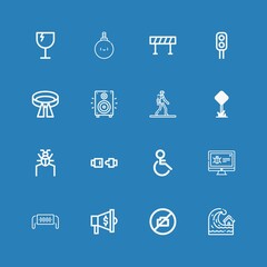 Editable 16 warning icons for web and mobile