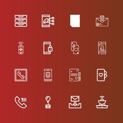 Editable 16 contact icons for web and mobile
