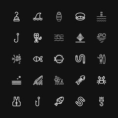 Editable 25 fishing icons for web and mobile