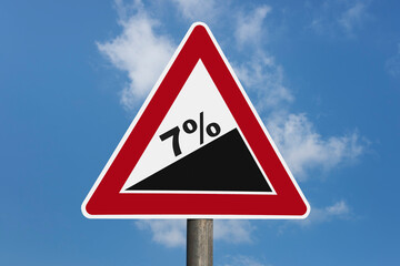 Detailansicht eines Gefahrenzeichens 