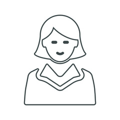 Obraz na płótnie Canvas Business woman or female avatar outline icon, receptionist lady