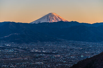 富士山と甲府盆地