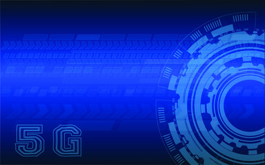 Obraz premium 5G Hi-tech technology concept illustration template background with glowing dot. Concept of wireless high speed internet connection. Abstract technology, futuristic digital innovation background.