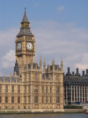 Obraz na płótnie Canvas London,UK,Westminster palace and Big Ben, the clock tower