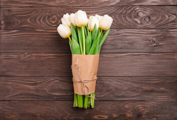 Nice white tulips bouquet