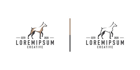 Doberman dog logo design template
