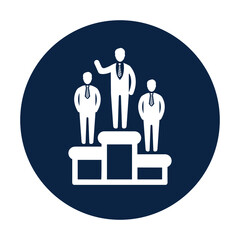 Team leader or winner stage vector icon