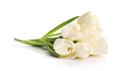Nice white spring tulips bouquet