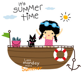 summer time illustration vector set