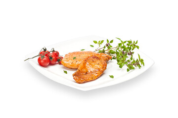 Flavored  Chicken Fillet in batter with cherry tomato