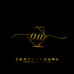 AA Initial handwriting logo vector