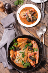 bouillabaisse- prepared fish with sauce