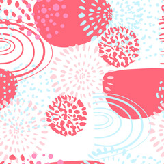 Doodle style element of seamless pattern. Colorful abstract shapes. Vector print design