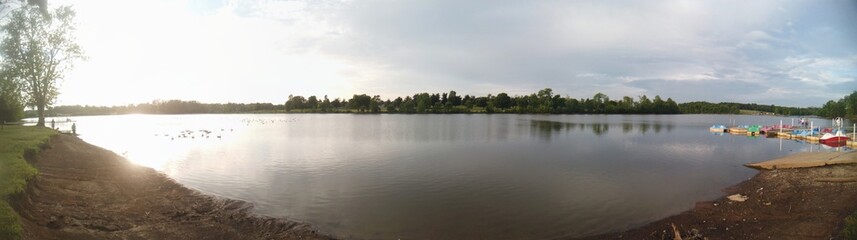Fototapeta premium panorama of the lake, 180, pano