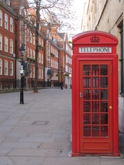 London, UK, typical phone booths 