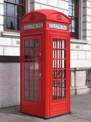 Obraz premium London, UK, typical phone booths 