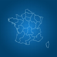 Fototapeta na wymiar map of France