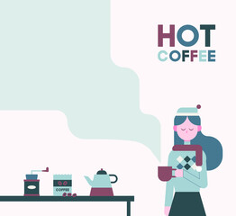 커피를 마시는 여자