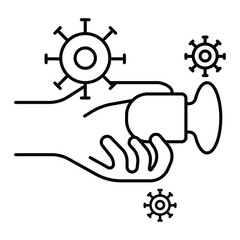 do not touch doorhandle single line icon