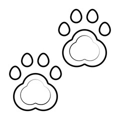 dog paw print icon vector