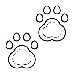 Obraz premium dog paw print icon vector
