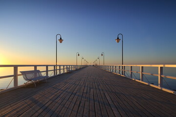 pier during sunrise