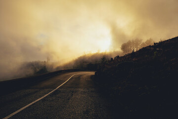 Sunrise on Pico do Arieiro, third heighest mountain of Madeira island, Portugal