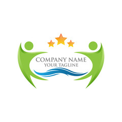 People group family hug logo design graphic. Abstract family logo template . social People Group Logo Teamwork Design