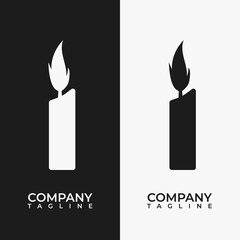 Burning candle Logo. Two different colour.