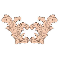 Classical baroque vector of vintage element for design. Decorative design element filigree calligraphy vector. You can use for wedding decoration of greeting card and laser cutting.