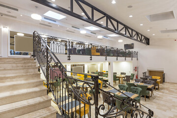 Interior of a hotel cafe restaurant