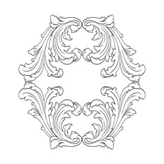 Classical baroque vector of vintage element for design. Decorative design element filigree calligraphy vector. You can use for wedding decoration of greeting card and laser cutting.